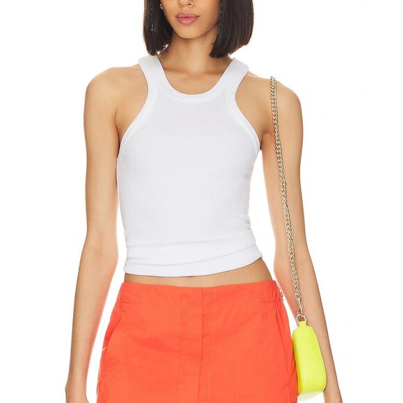 NWOT AGOLDE Ribbed Tank Top white sz. M - Picture 1 of 6